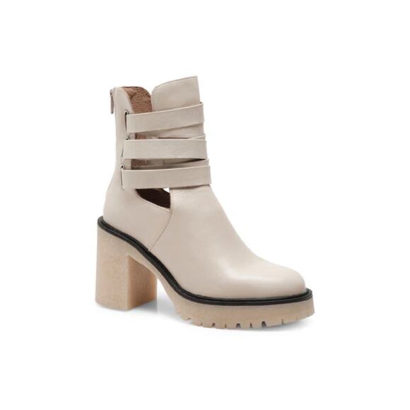 Free People Jesse Cutout Platform Boot in Frost Leather Women's Size EU 39.5